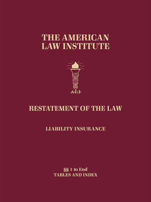 cover image of Restatement of the Law, Liability Insurance